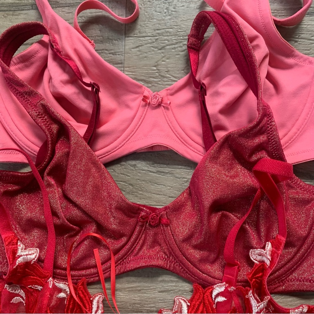 Victoria Secret 3 Vintage y2K Underwire Bras Shimmer Sheer Lace - Picture 3 of 14